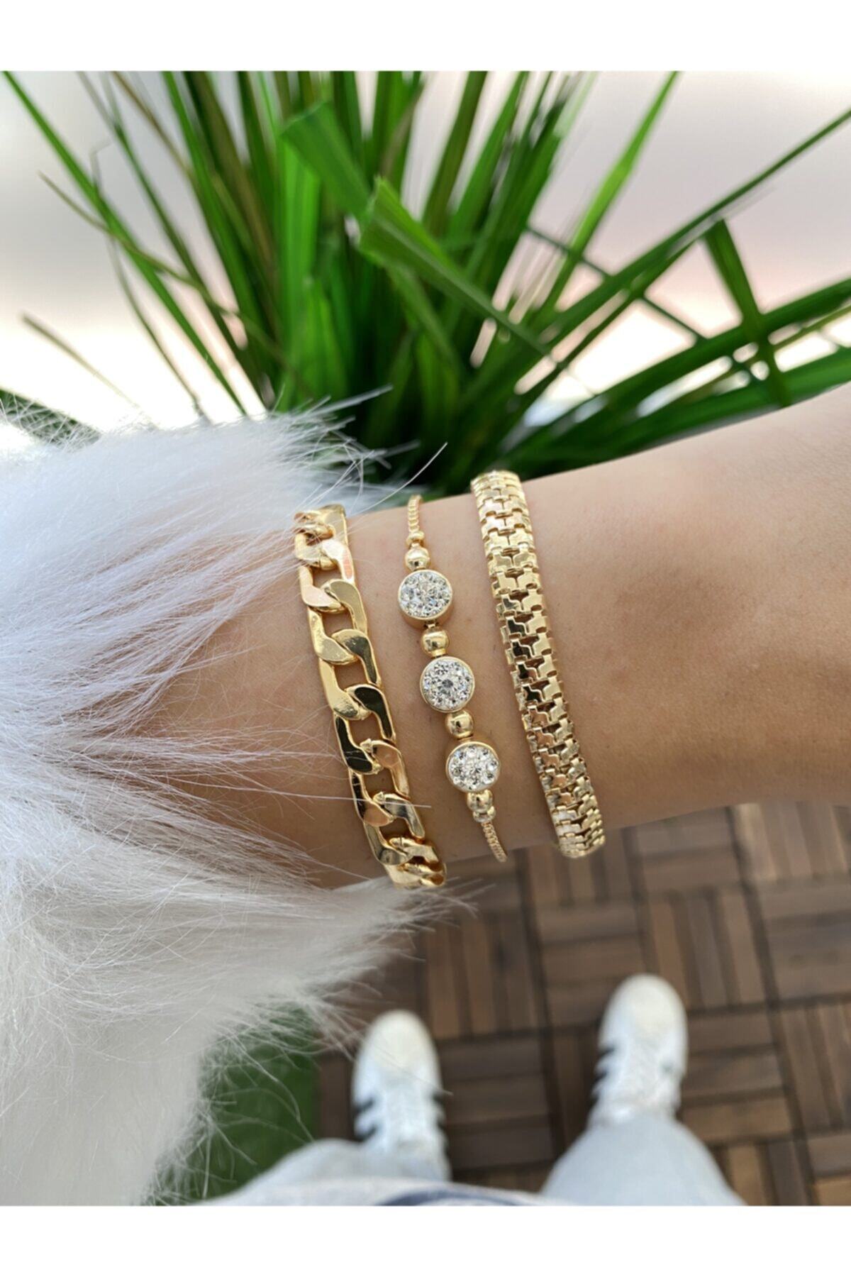 Jenny Daphne Women's Gold-Plated Non-Tarnish Bracelet Set – 3-Piece
