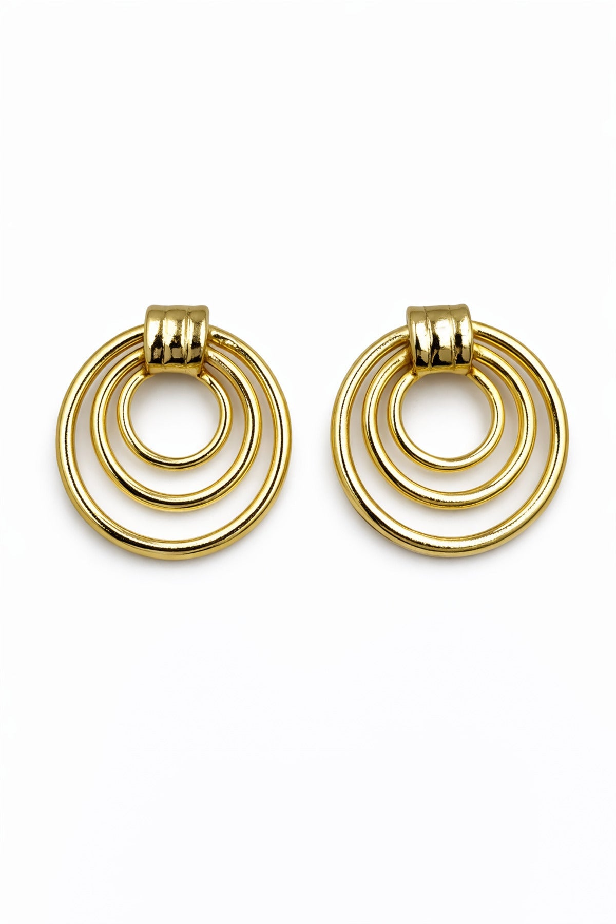 Jack Ferrero Gold-Tone Steel Triple Hoop Earrings