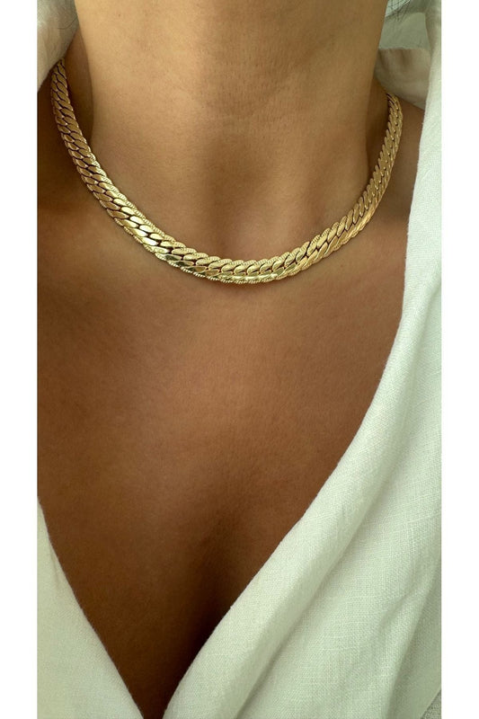 Vi Store Gold-Plated Braided Rope Chain Necklace