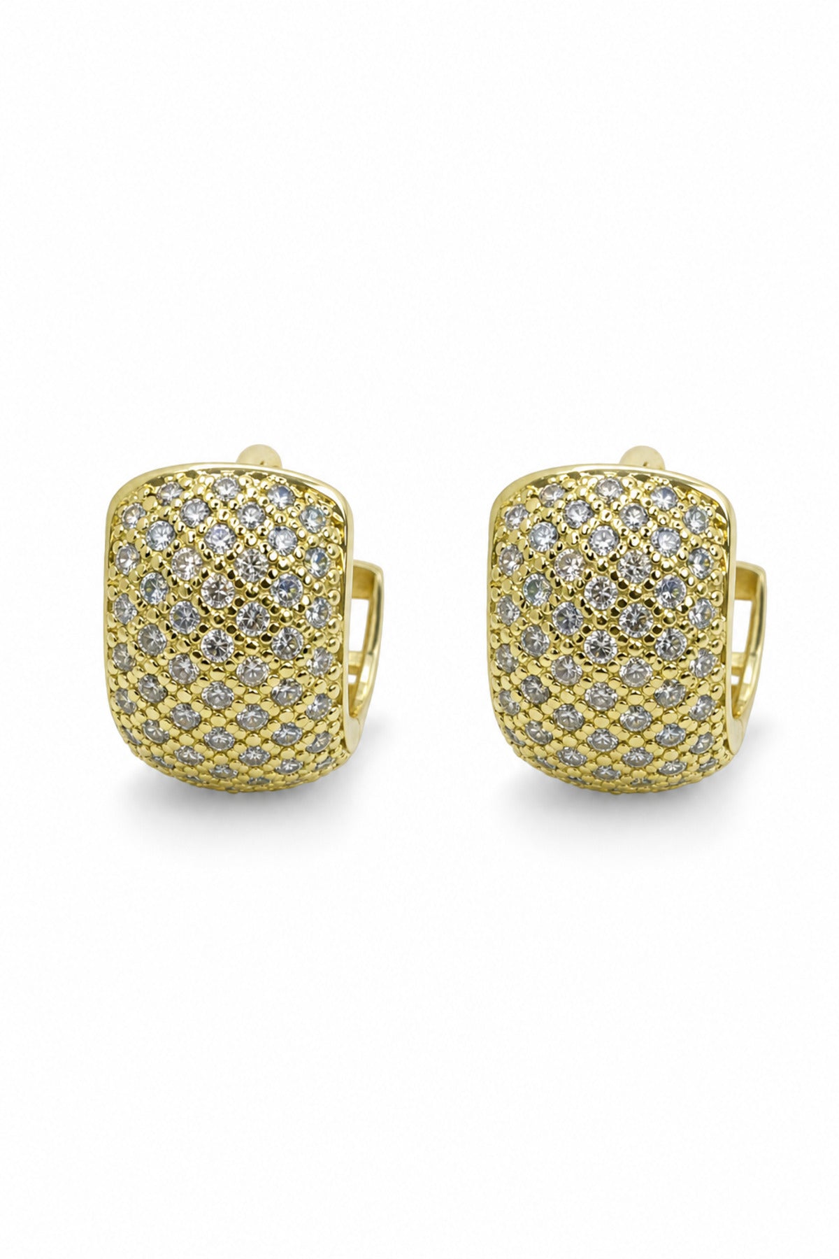 Jack Ferrero Women's Yellow Zircon Square Hoop Earrings