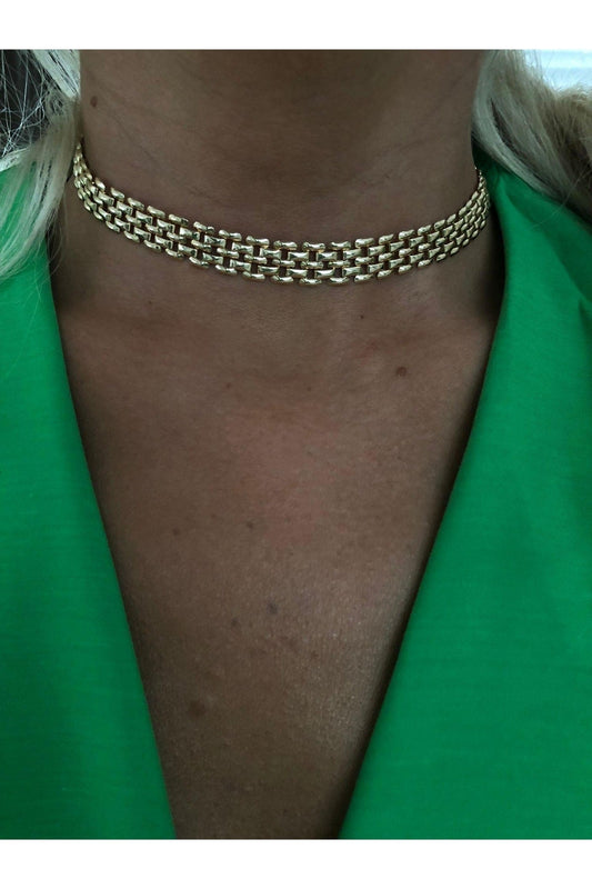 Rossetto Gold-Tone Choker Necklace – Long