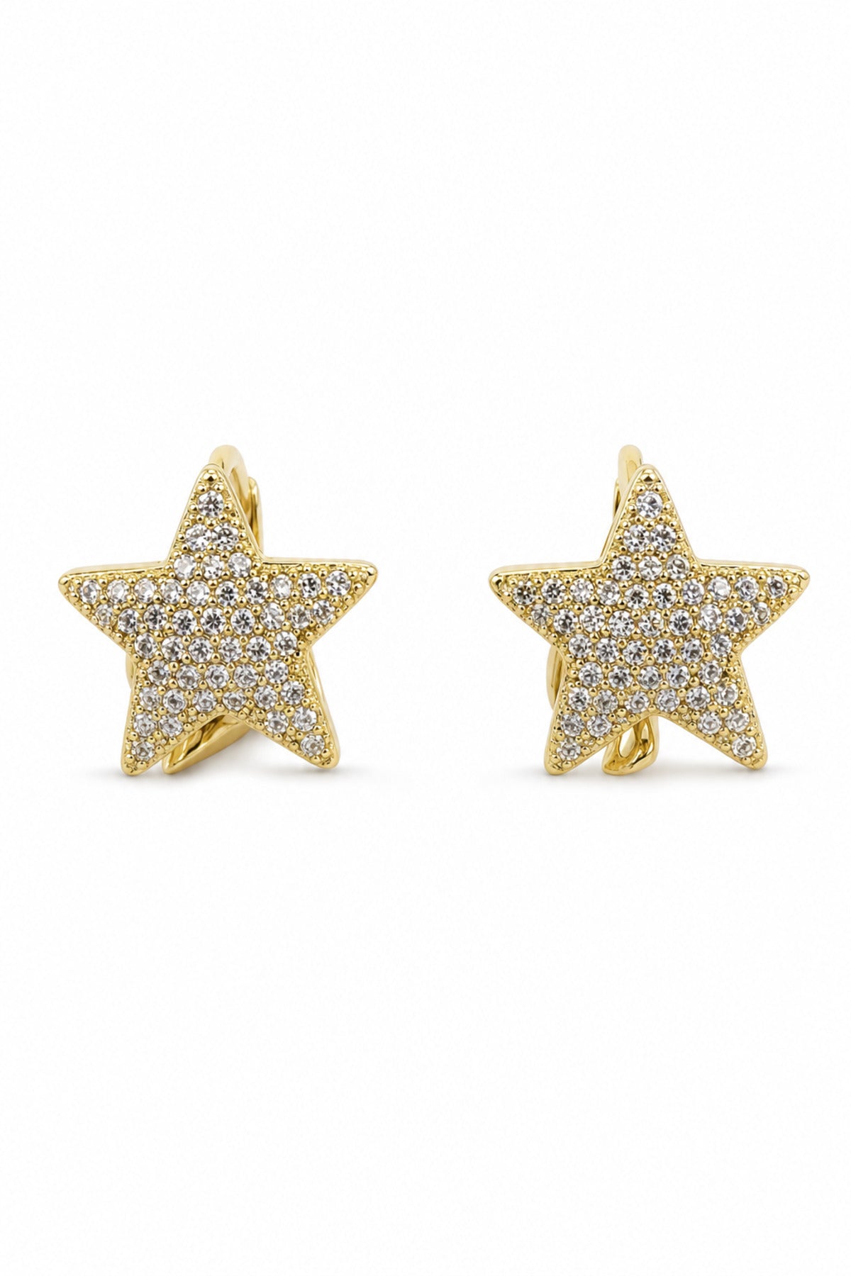 Jack Ferrero Women's Yellow Zircon Star Earrings