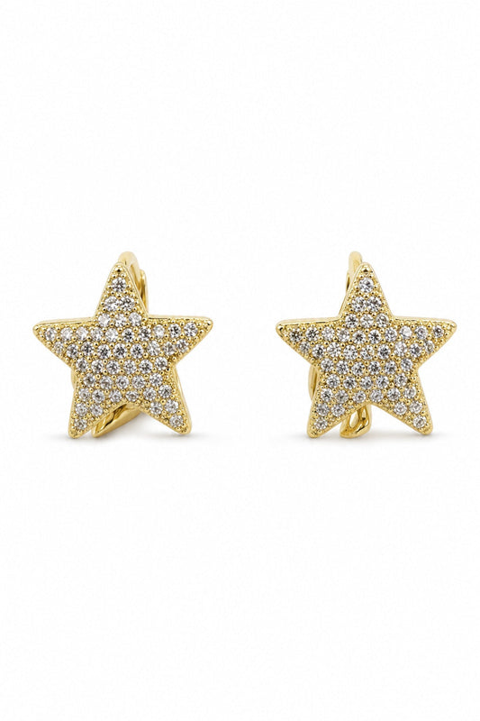 Jack Ferrero Women's Yellow Zircon Star Earrings