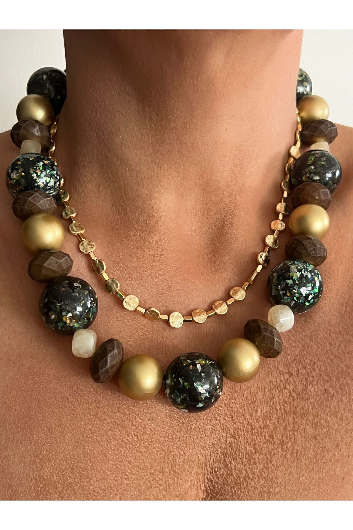 Tones Handmade Vintage Brass Disc Necklace – Gold-Tone