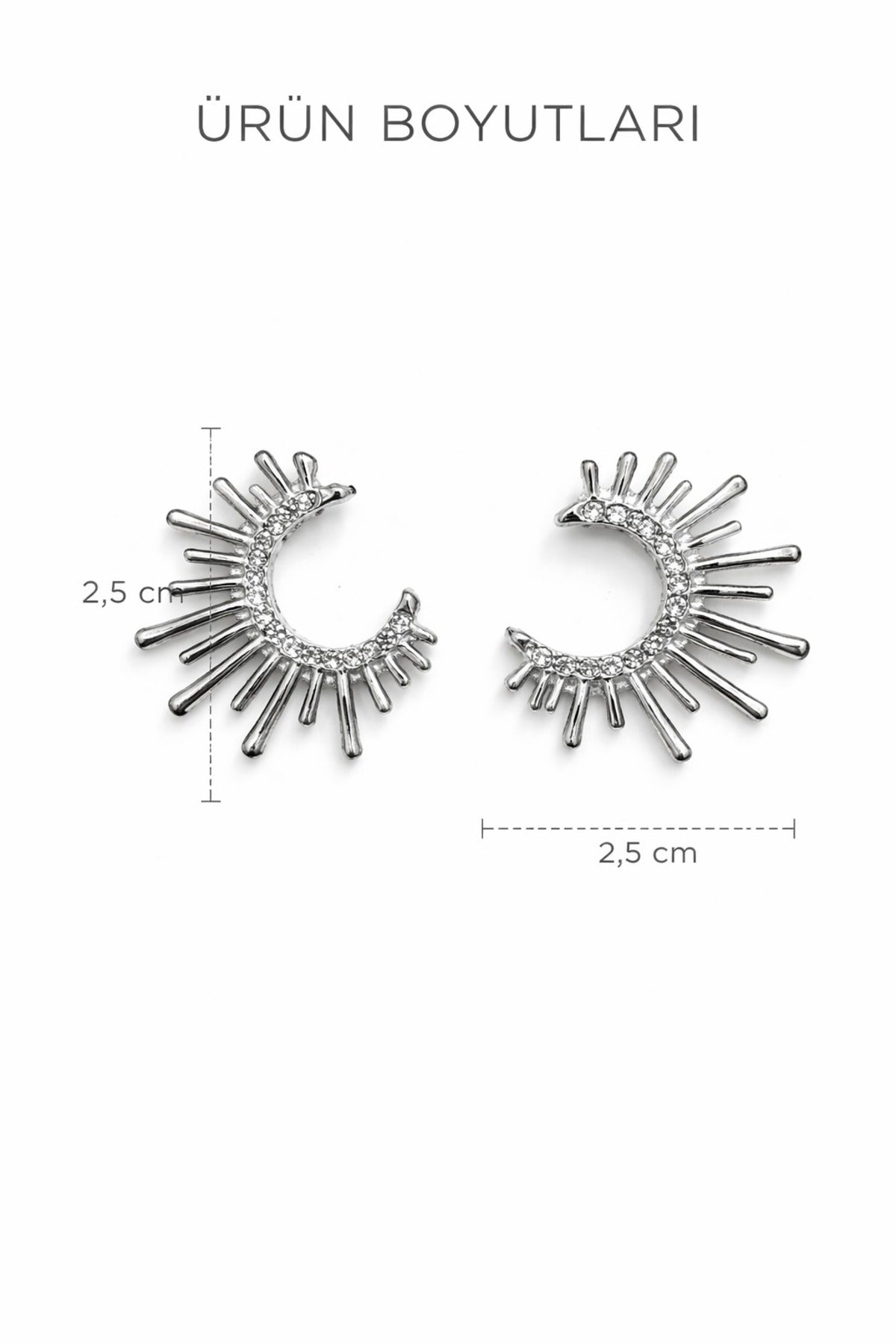 Jack Ferrero Astra Silver-Tone Sun Stud Earrings