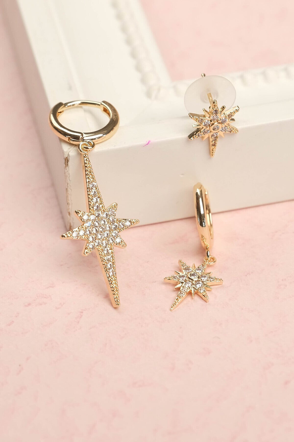 Jack Ferrero Gold-Tone Steel North Star Earring Set – 3-Pair