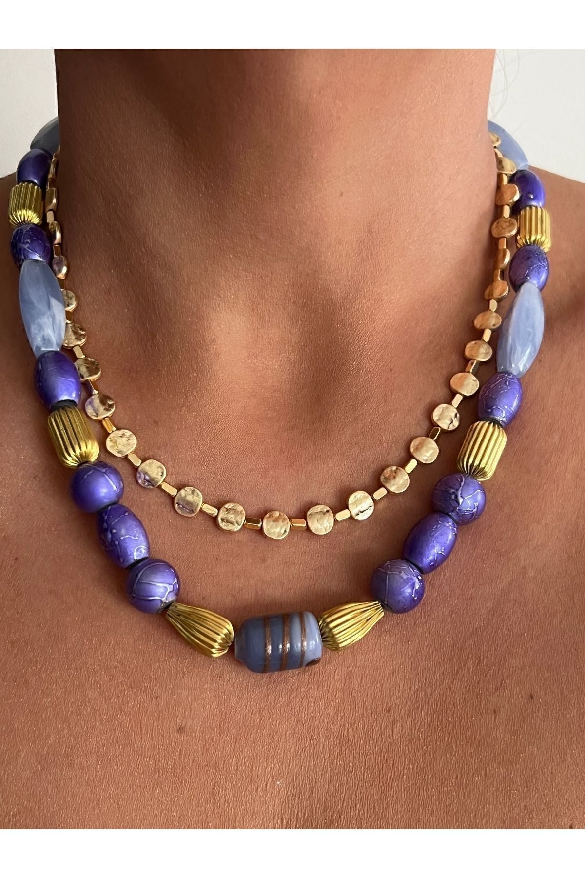 Tones Handmade Vintage Brass Disc Necklace – Gold-Tone