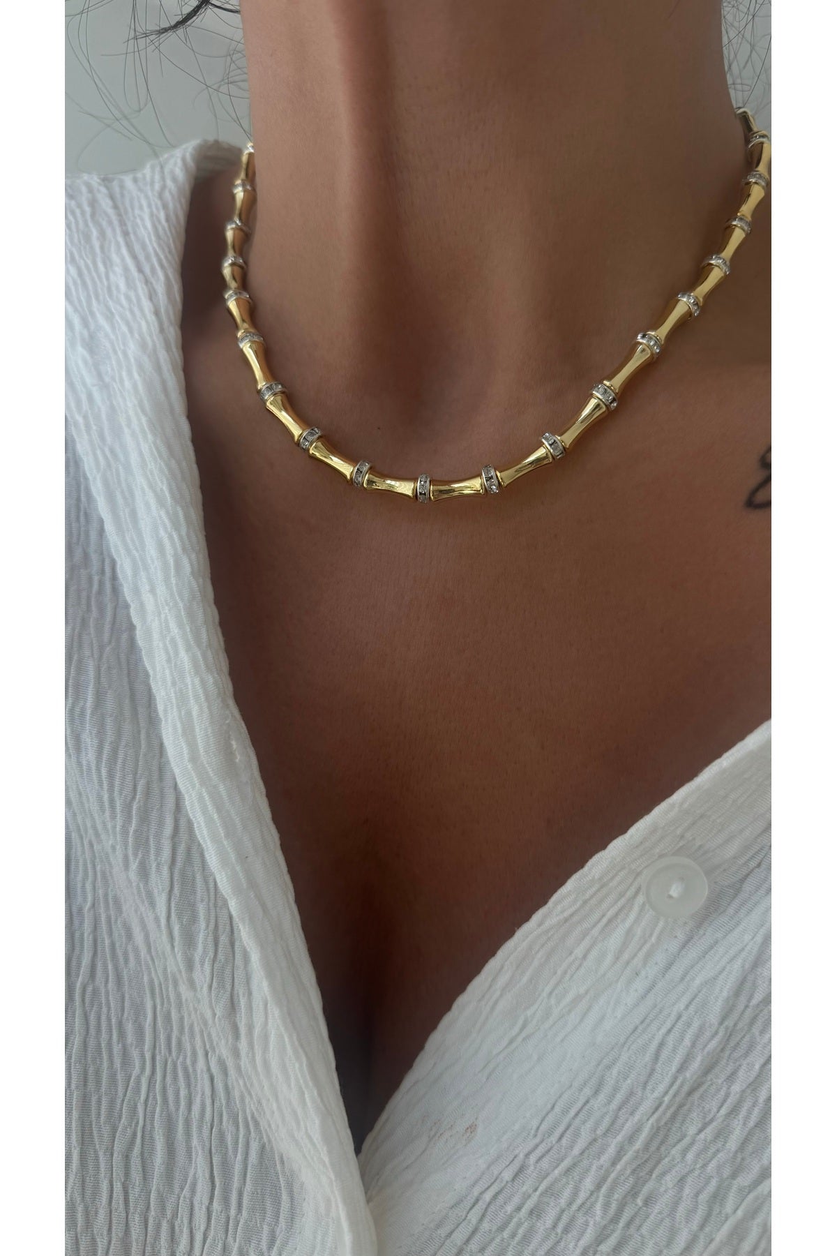 Vi Store Gold-Plated Bone-Link Chain Necklace